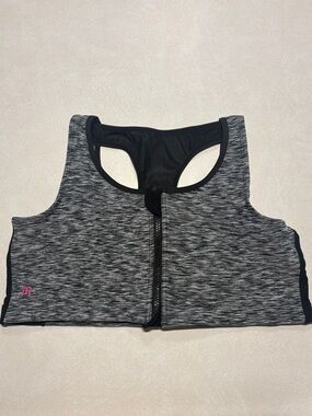 Ruby Ribbon Gray Heather Front-Zip Sports Bra